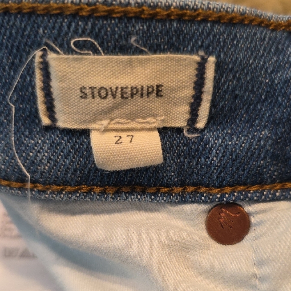 Madewell Stovepipe High-Rise Slim Straight Jeans Leaside Blue 27 Vintage Classic - Picture 10 of 15